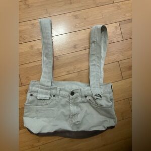 Stylish Gray Denim Bag Handmade using Repurposed Materials